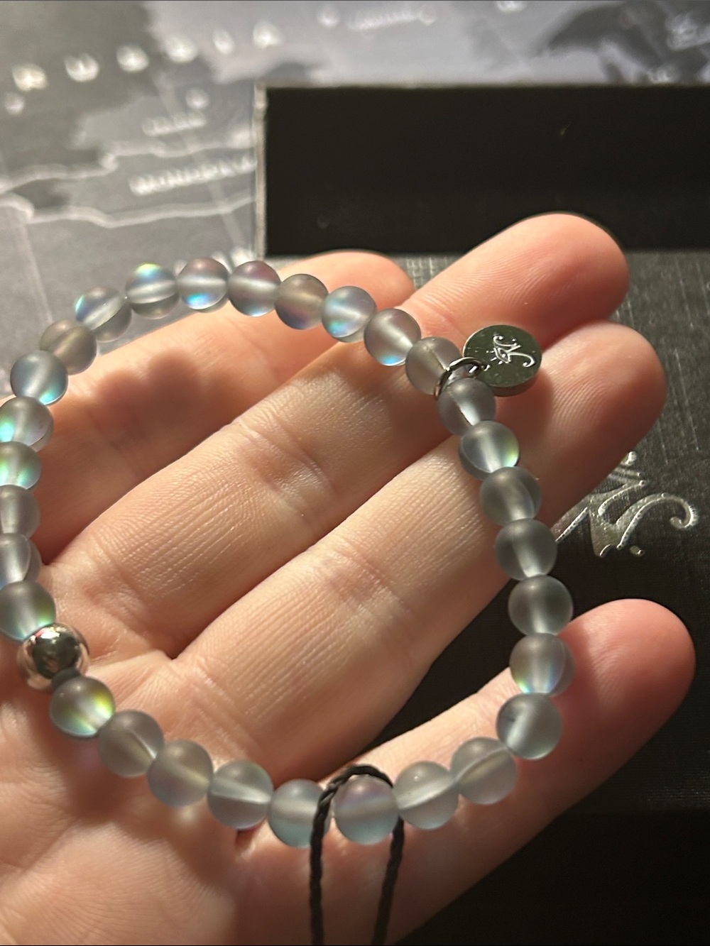 Joseph Nogucci Iridescent Frosted Bead Stretch Bracelet - Picture 2 of 2